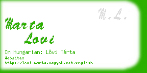 marta lovi business card